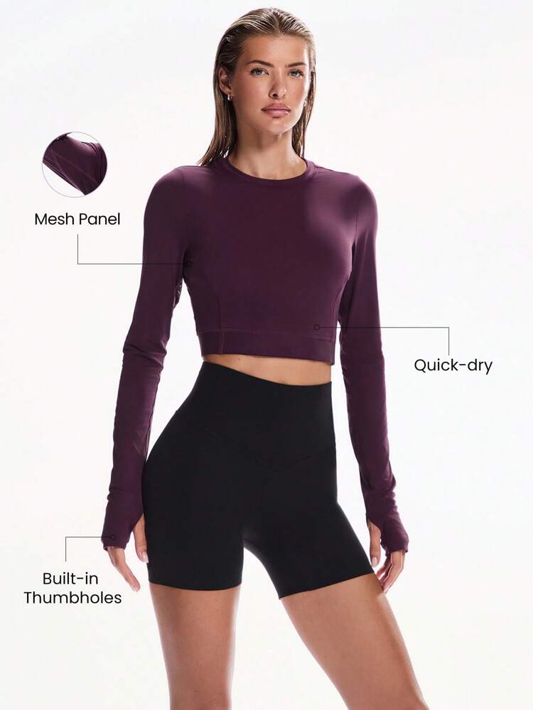 Tough Sport Sweat-Wicking Quick-Dry Jacquard Mesh Back Elastic Band Two-Tone Top High-Impact Running Jogging Training Gym Studio Daily Active Wear