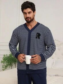 DAZY Cardigan multicolore, set da uomo per il tempo libero, pigiama autunnale - Multicolore - Visualizzare 3