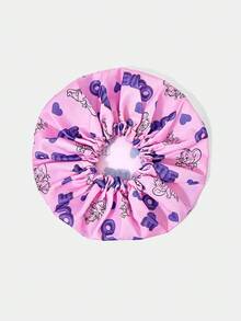 TOM & JERRY X SHEIN Women's Fashionable Cute Cartoon Mouse & Letter Graphic Shower Cap - Multicolor - View 3