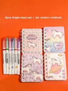 6 件混合图案设计荧光笔，随机包装返校 - 彩色 - 查看 16