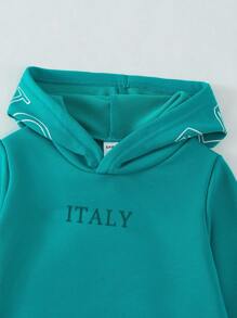 SHEIN 4 件套女童休闲百搭通勤纯色字母卫衣套装，适合日常穿着、外出、上学和任何场合 - 彩色 - 查看 7