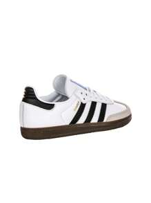 Adidas SAMBA OG 女士休闲平底运动鞋，适合日常穿着 - 雲白/芯黑/膠 - 查看 2