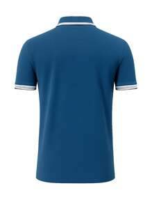 Hugo Boss Men's Striped Short Sleeve Casual Polo Shirt - 425 Medium Blue - View 5