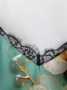 EMERY ROSE 大码女式休闲印花V领蕾丝边吊带背心套装，适合度假，大码夏季服装绿色印花蕾丝吊带背心，适合外出 - 彩色 - 查看 10