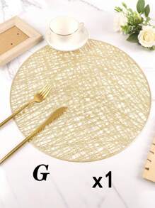 SHEIN 1件/4件/6件/8件圆形镂空烫金PVC隔热防滑垫，酒店餐厅装饰隔热餐垫 - 彩色 - 查看 38