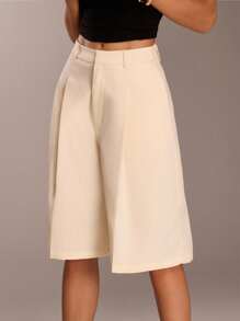 SHEIN Forever 21 Bermudas minimalistas para mujer, adecuadas para el transporte, primavera