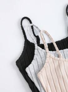 SHEIN EZwear 3 件套女士休闲紧身吊带背心套装，适合日常穿着 - 彩色 - 查看 10