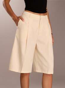 SHEIN Forever 21 Bermudas minimalistas para mujer, adecuadas para el transporte, primavera