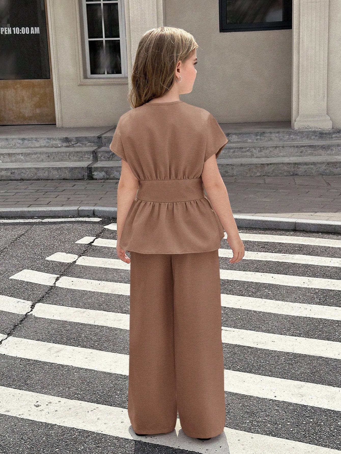 SHEIN ملابس علوية فضفاضة بطبقتين مع ربطة الخصر وبن...