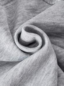 SHEIN ChillGRL Streecool 年轻女孩休闲学院风年轻女孩百搭小标志连帽宽松拉链运动衫和阔腿运动裤套装，适合休闲和运动 - 淺灰色 - 查看 5