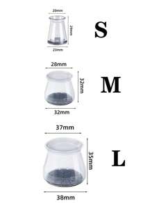 4/8/16/24 件圆形椅腿地板保护垫 - 消除地板噪音，防止刮擦，滑动顺畅 - 耐用的硅胶结构，柔软的毛毡垫可轻柔接触地板，保护地板、桌椅腿 - 淺灰色 - 查看 13