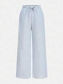2 件套 Tween 女童蓝粉色条纹宽松裤，百搭日常休闲穿着，买一送一 - 淺藍色 - 查看 5