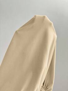 Almamuse Áo khoác và áo lót dành cho xe tăng nữ Xù màu trơn Giải trí - Màu be - Xem 8