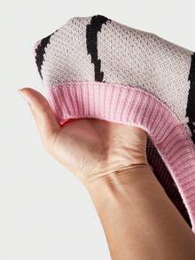 STEELVANCE Herren Lässiger Alltags Kontrast Farbiger Rundhals Pullunder Rosa Pullunder Herren Rosa Strick Pullunder Rosa Grafik Pullunder Herren Rosa Pullunder Rosa Ärmellos Pullover Schulanfang Alltäglicher Komfort Dicker Grafik Schwarz OVERSIZED College - Pink - Übersicht 7