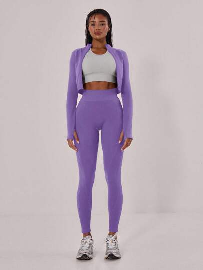 Musera Sport Ribbed High Waist Seamless Sport Activewear Leggings Padel, Tennis, Pickleball Fitness Fall Winter