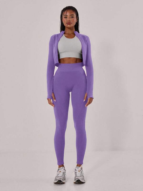 Musera Sport Ribbed High Waist Seamless Sport Activewear Leggings Padel, Tennis, Pickleball Fitness Fall Winter