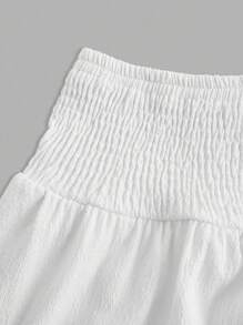 SHEIN MOD 休闲度假风格子泡泡褶裙，适合夏季度假 - 彩色 - 查看 5