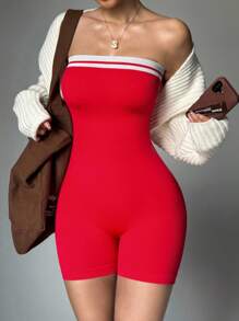 Slayform Mono deportivo sin costuras, de punto acanalado y alta elasticidad