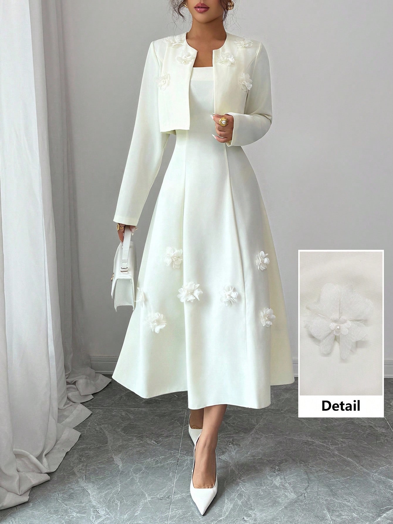 Modelyn طقم مكون من 2 قطعة جاكيت قصير للمرأة بدون...