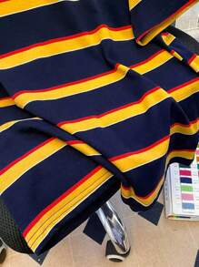 Manfinity Dauomo 日系休闲复古简约男士学院风彩色条纹T恤 - 彩色 - 查看 6