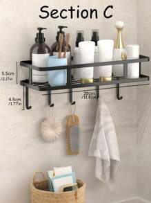 Kệ phòng tắm xuyên biên giới, không đục lỗ, kệ lưu trữ gắn tường, bồn cầu, đồ dùng vệ sinh gia dụng và kệ hoàn thiện - Nhiều màu - Xem 11