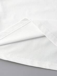 EMERY ROSE Plus Size Summer Casual Simple Solid Color White Tank Top - White - View 4