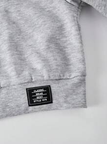 SHEIN ChillGRL Streecool 年轻女孩休闲学院风年轻女孩百搭小标志连帽宽松拉链运动衫和阔腿运动裤套装，适合休闲和运动 - 淺灰色 - 查看 8