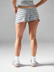 MISSGUIDED 混色灰色罗纹休闲抽绳短裤松紧腰夏季舒适下装家居服沙滩休闲短裤度假服 - 彩色 - 查看 2