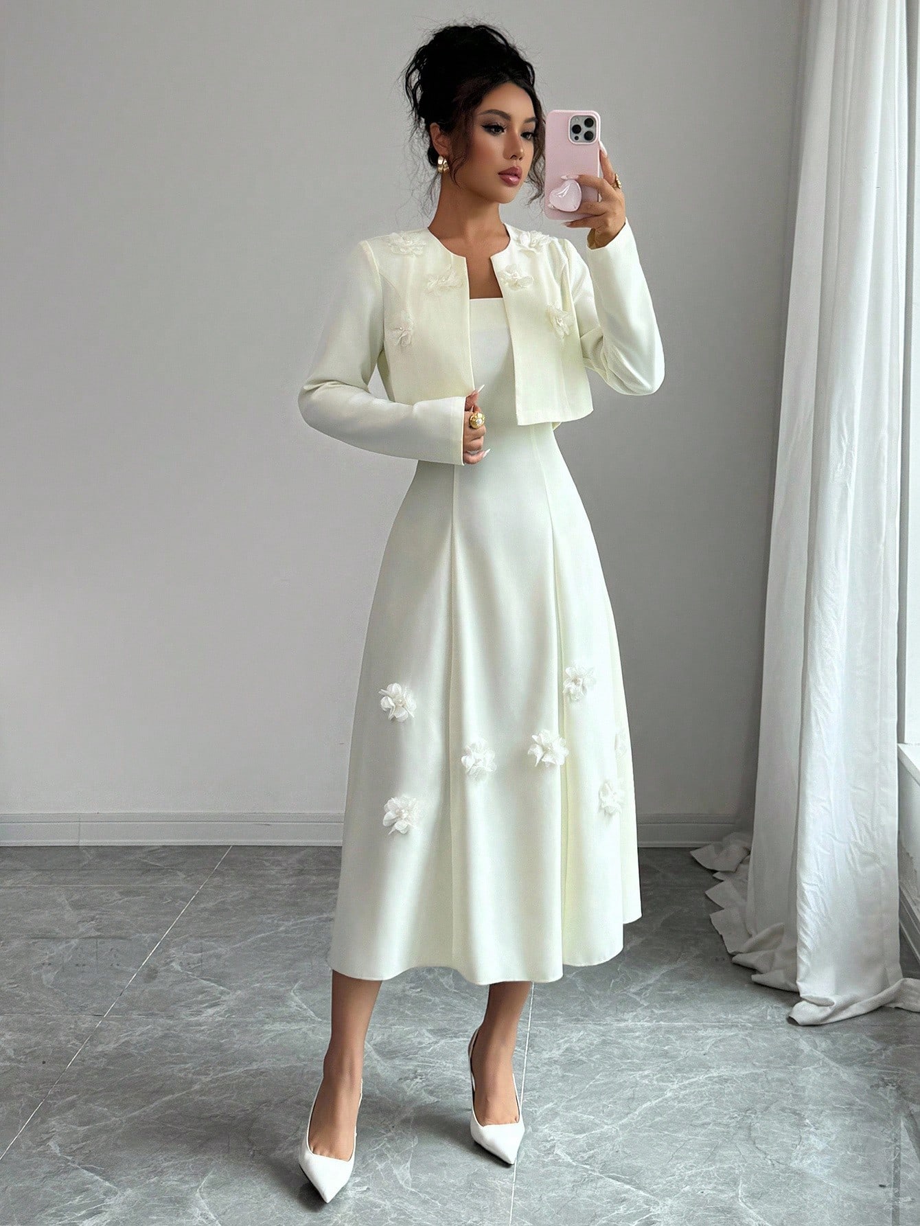 Modelyn طقم مكون من 2 قطعة جاكيت قصير للمرأة بدون...