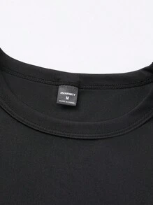 Manfinity Homme Herren Rundhals Oversized Kurzarm Numerisches Muster Lässig Sommer T-Shirt Set, Drop-Shoulder