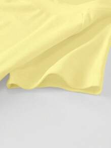 SHEIN Sweetro Women's Summer Slim Fit Asymmetrical Shoulder T-Shirt, Cocktail Orange Italian Beach VENETO Basic Off Shoulder Top Tee - Yellow - View 3