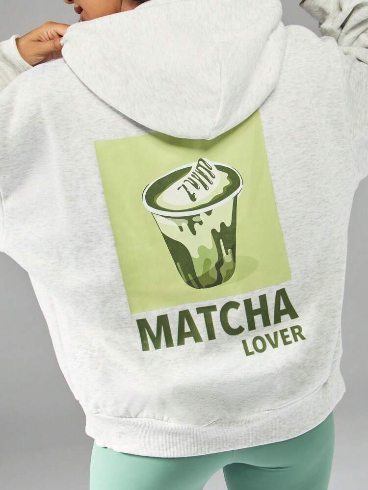 MISSGUIDED Matcha Lover – Kapuzenpullover mit Grafik und Mitteltasche