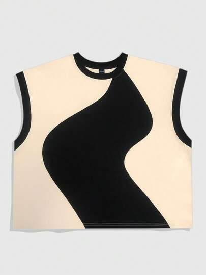 Street Life Canotta casual da uomo con collo rotondo, vestibilità ampia e colori a contrasto per l'estate