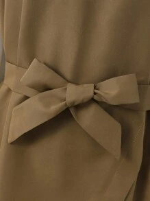 SHEIN Sparklyn Bộ 2 món/Bộ trang phục chắp vá màu sắc đơn giản cho bé gái tuổi teen phong cách cơ bản hàng ngày cho mùa thu/đông - Cà phê nâu - Xem 6