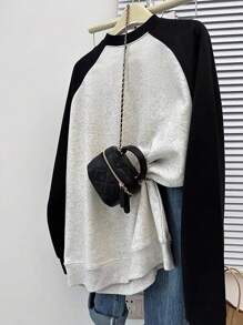 SHEIN Women's Casual Round Neck Sweatshirt With Knight Embroidery Design Pullover Fall