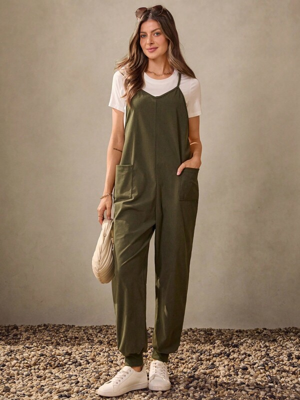 Wildy Fall Country ChicOutfits Women Fall Women Clothes Forest Green Jumpsuit Women Western Wear Women Women's Casual Comfortable Knit Jumpsuit Pants Women Overalls Casual Jumpsuits For Woman Back To School Fashion Casual Outfits Spring Christmas Jumpsuit