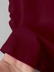 INAWLY 女士休闲褶皱圆领短袖T恤 - 彩色 - 查看 5