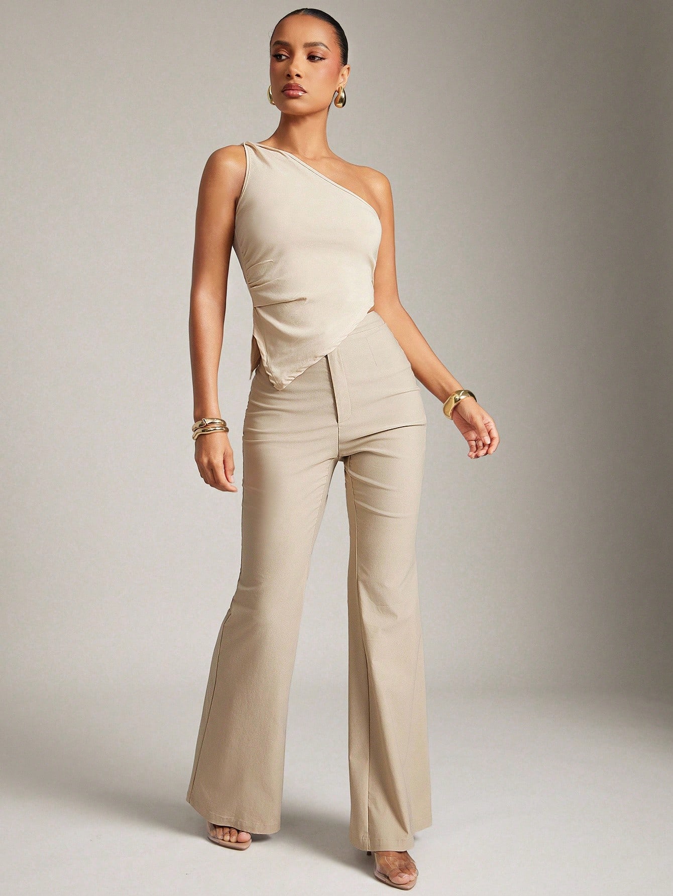 Hauture البنطلون الرسمي الأنيق ذو الساق المنسدلة،...