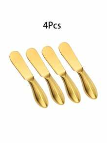 奶酪刮刀套装，不锈钢炭刀黄油刀刮刀，适用于涂抹冷黄油、奶酪和果酱。 - 金色 - 查看 11