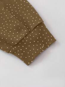 ROMWE MEN Prep 男士闪亮钻石洗水连帽衫，宽松短款 - 棕色 - 查看 4