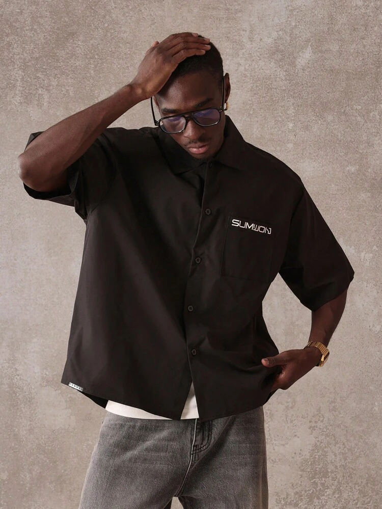 Short Sleeve Button Down Work Streetwear Casual Shirt