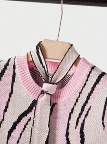 STEELVANCE Herren Lässiger Alltags Kontrast Farbiger Rundhals Pullunder Rosa Pullunder Herren Rosa Strick Pullunder Rosa Grafik Pullunder Herren Rosa Pullunder Rosa Ärmellos Pullover Schulanfang Alltäglicher Komfort Dicker Grafik Schwarz OVERSIZED College - Pink - Übersicht 4