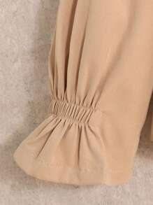 SHEIN Abrigo corto tipo trinchera holgado, informal, minimalista y cómodo para niña preadolescente