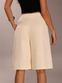 SHEIN Forever 21 Bermudas minimalistas para mujer, adecuadas para el transporte, primavera