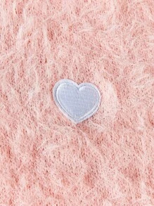 Manfinity Roghcode 男士休闲纯色针织粉色毛衣，秋冬返校季毛绒长袖上衣 - 粉色 - 查看 4