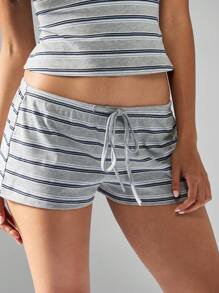 MISSGUIDED 混色灰色罗纹休闲抽绳短裤松紧腰夏季舒适下装家居服沙滩休闲短裤度假服 - 彩色 - 查看 1
