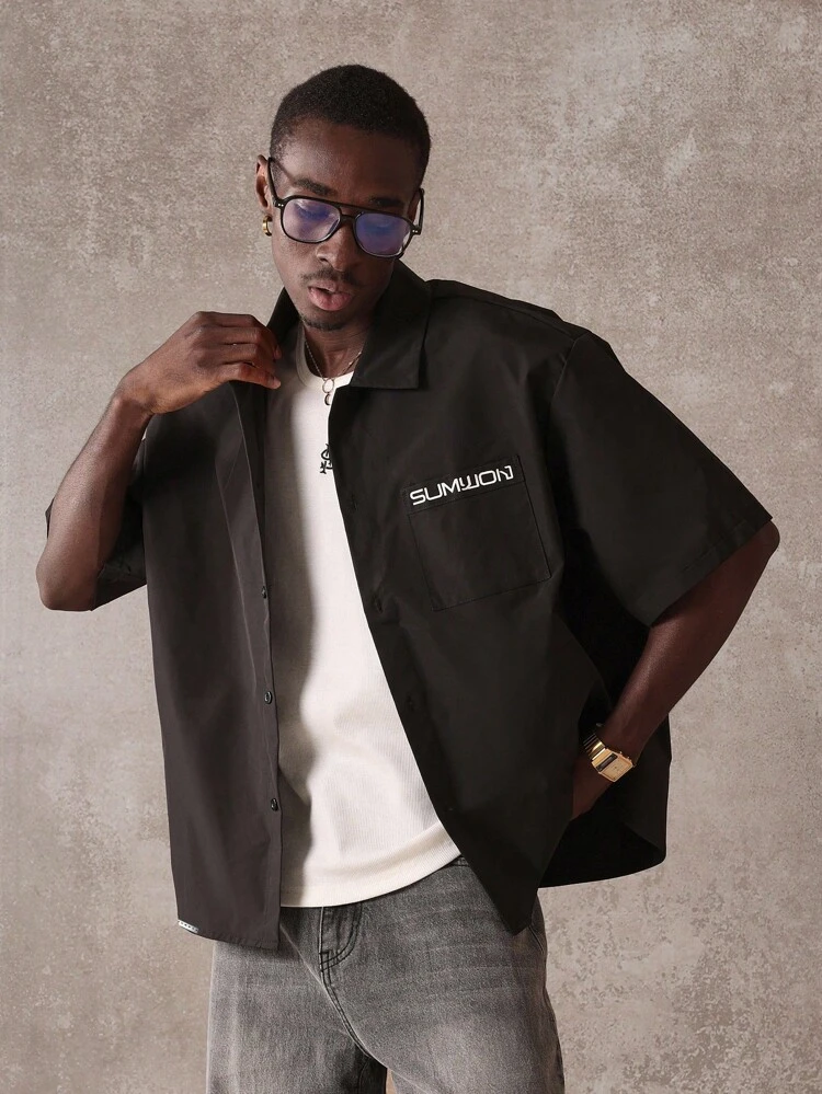 Short Sleeve Button Down Work Streetwear Casual Shirt