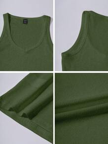 Zielony 女士纯色性感针织运动吊带短款上衣 - 軍綠色 - 查看 7