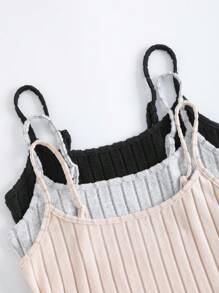 SHEIN EZwear 3 件套女士休闲紧身吊带背心套装，适合日常穿着 - 彩色 - 查看 9