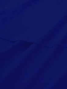 EMERY ROSE 女式V领腰线褶皱短袖连衣裙酒红色长款女装